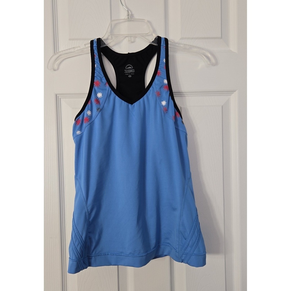 Zoic Womans Athletic Cycling T back  Top Size Medium Top Blue